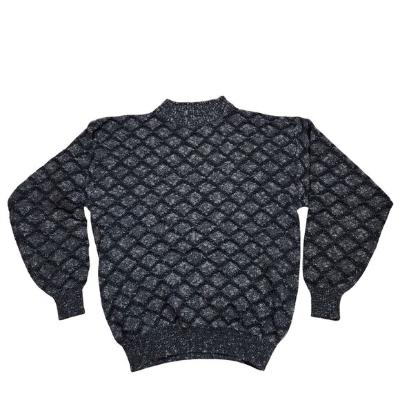 Vtg 90s Bugatchi Sweater Mens‎ L Knitted Wool Blend Retro Eclectic Luxury Preppy - Picture 1 of 7